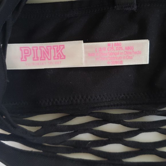 Victoria's Secret Pink Women's Black Long Line Sports Bra - Size Medium, NWOT - Picture 4 of 6